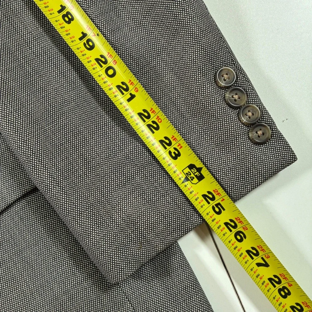 Lauren Ralph Lauren Blazer 50R Grey Micro Check 100% Wool Sport Coat